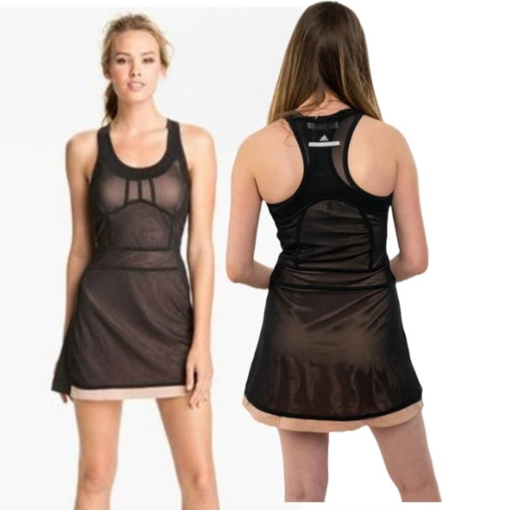 Nwt ADIDAS Stella McCartney Tennis Dress w/ Bra rose tan / black XS